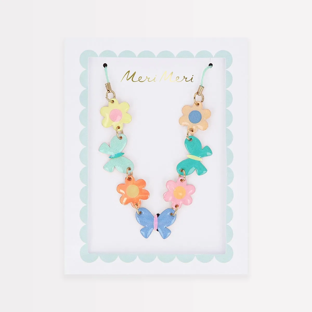 Butterflies & Flowers Enamel Charm Necklace
