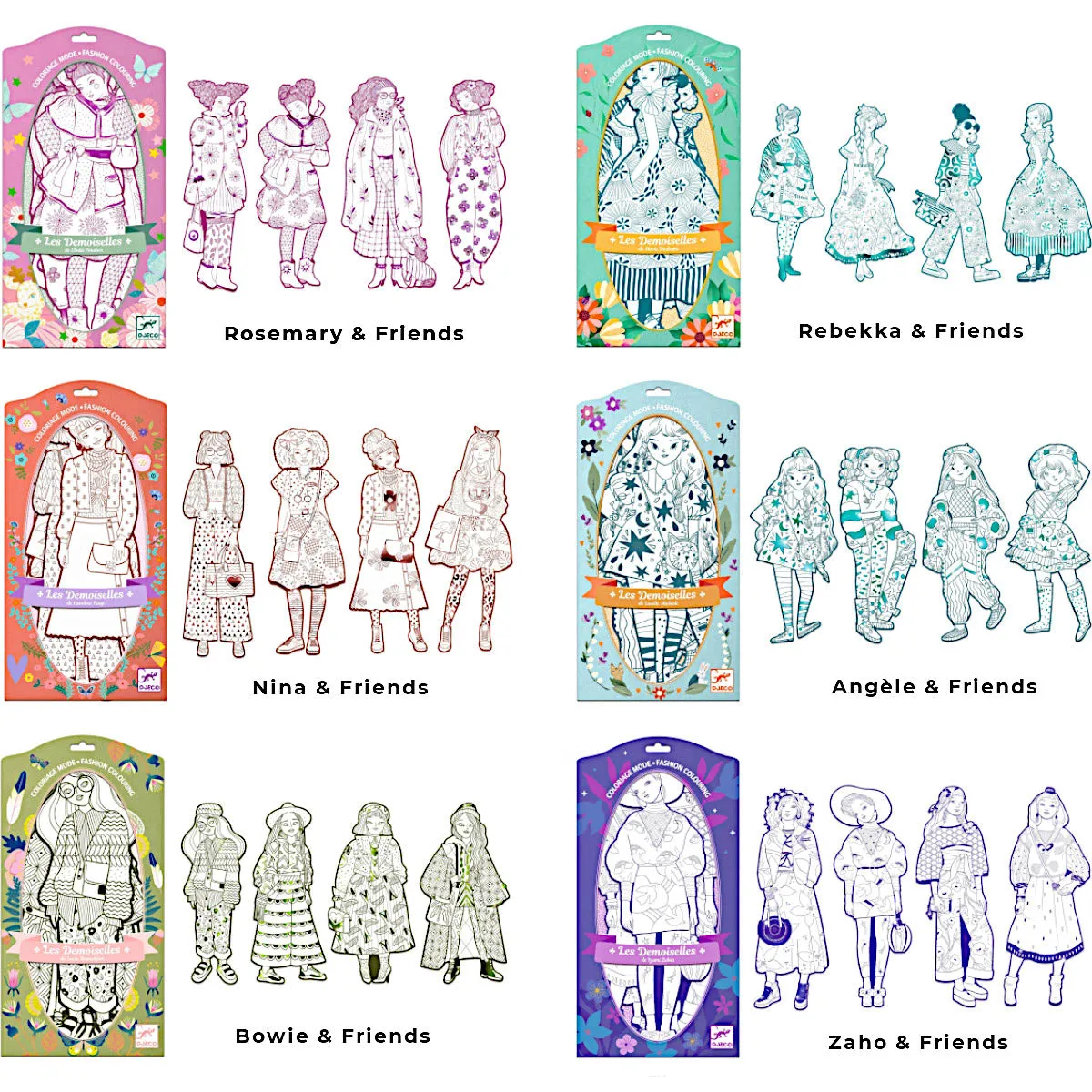 Djeco Demoiselle Coloring Paper Dolls