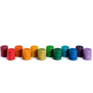 Grapat 72 Wooden Coins in 12 Colors