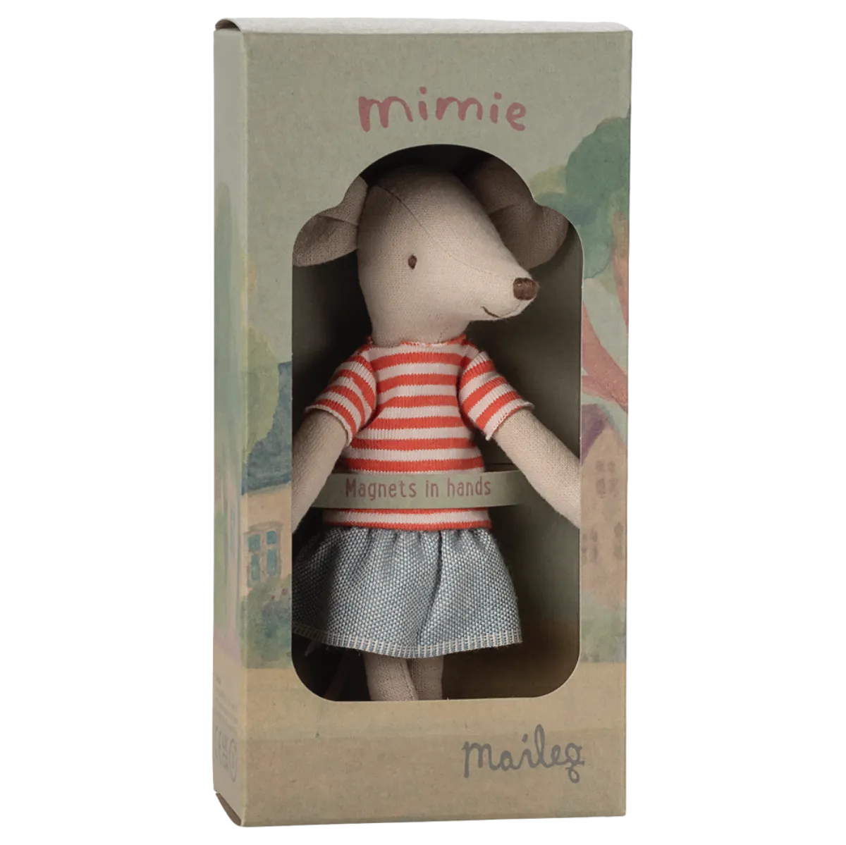 Maileg Big Sister Mouse with Red striped Shirt