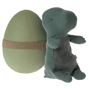 Maileg Gantosaurus in Egg, Small, Dark Petrol