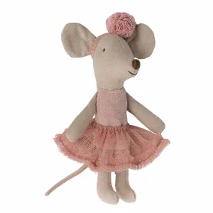 Maileg Little Sister Ballerina Mouse, Rose