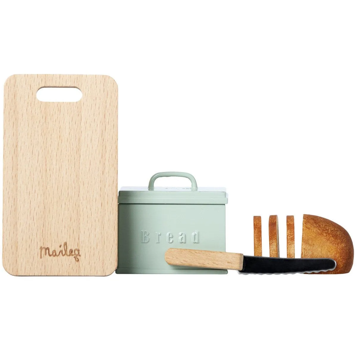 Maileg Miniature Bread Box with Cutting Board and Knife