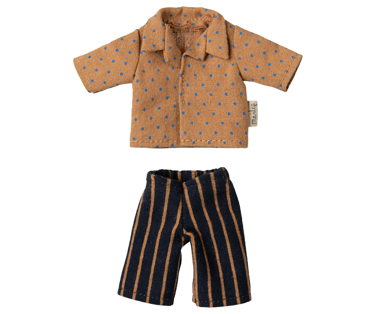 Maileg Mom/Dad Mouse Clothes, Shirt and Striped Pants