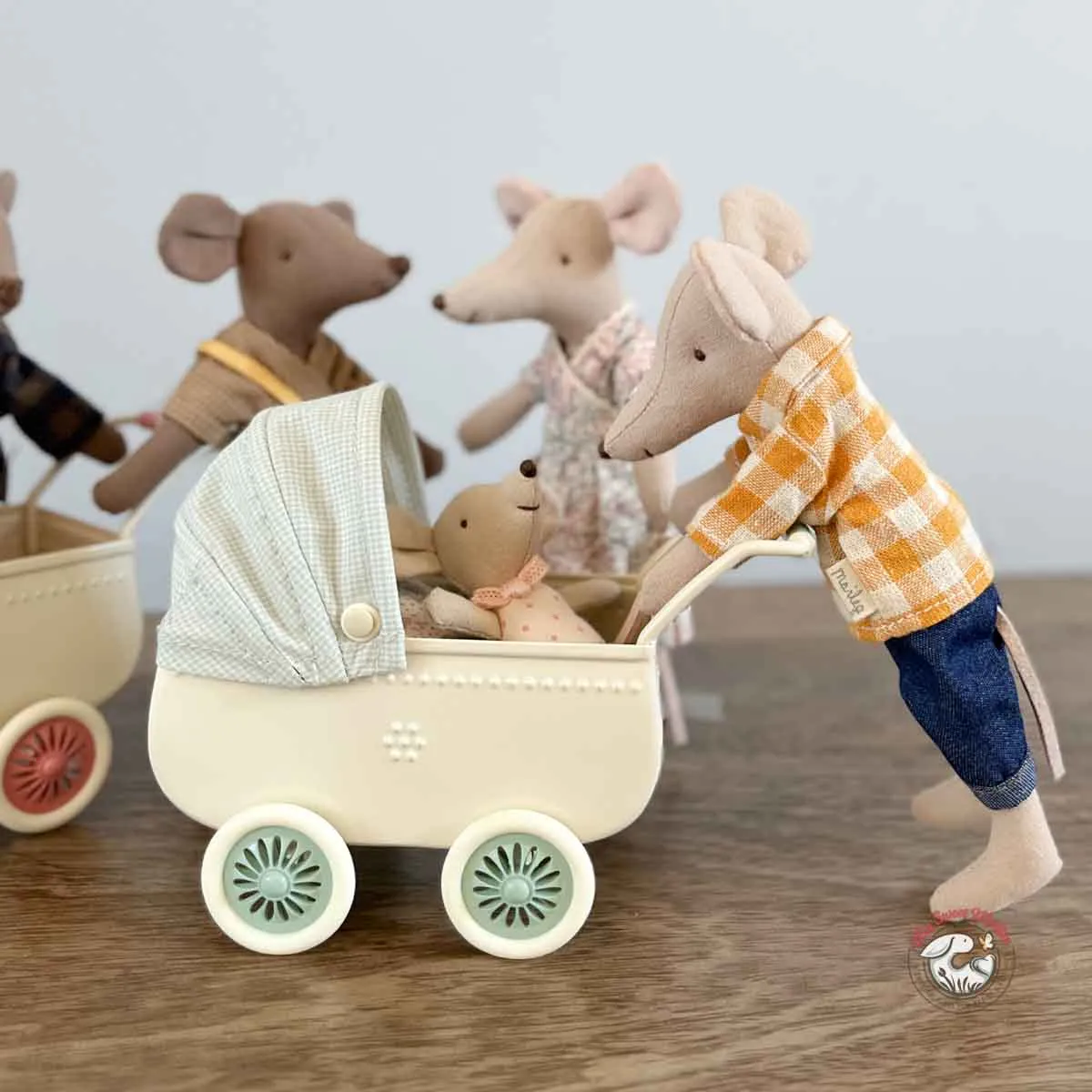 Maileg Pram with Baby Mouse