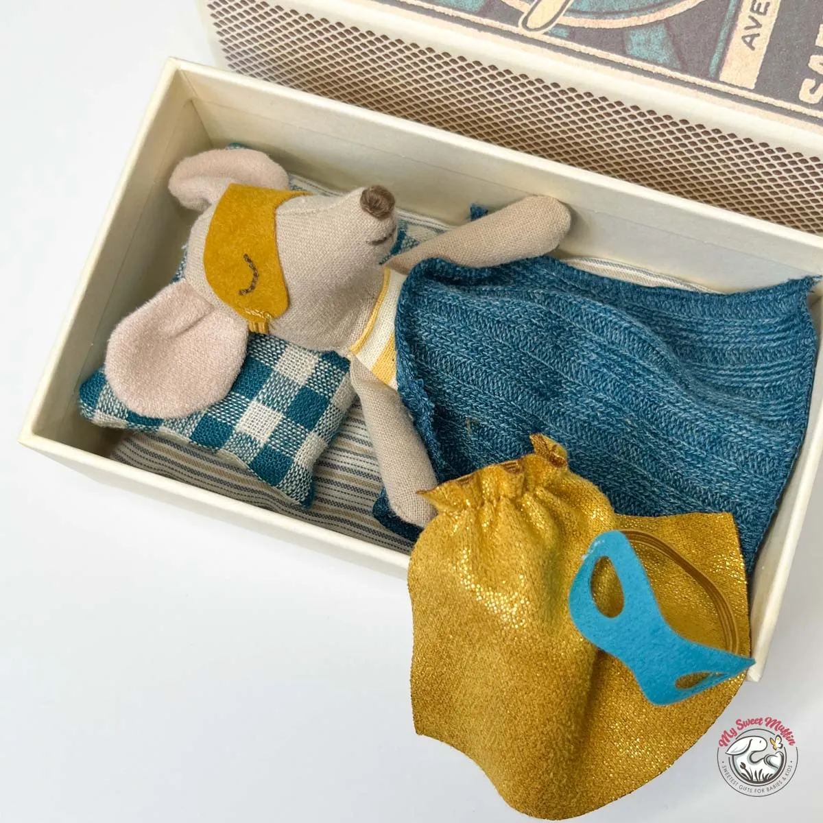 Maileg Super Hero Little Brother Mouse in Box