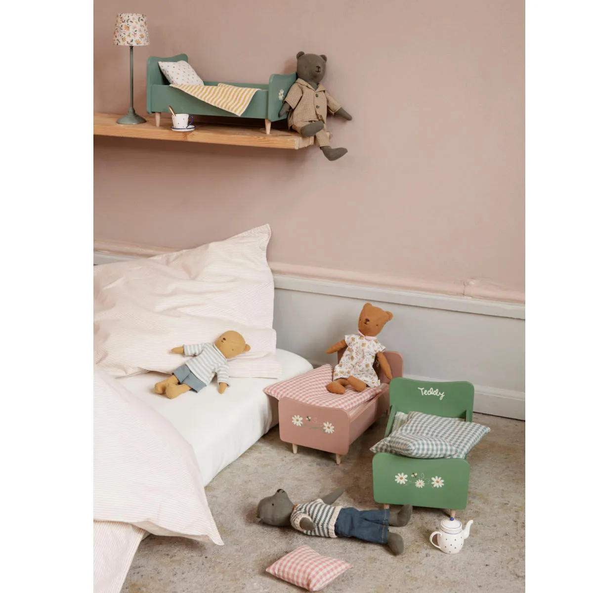 Maileg Wooden Bed for Teddy Mom, Dad