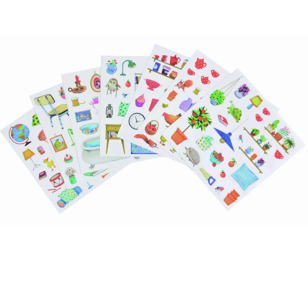 Moulin Roty La Grande Famille Coloring Sticker Book