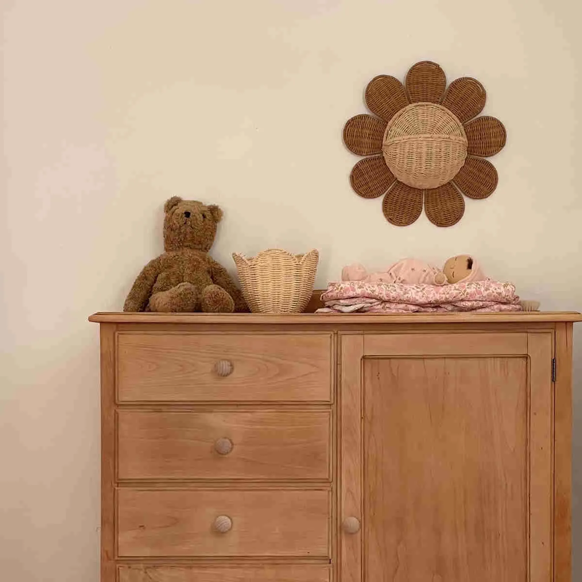 Olli Ella Rattan Daisy Wall Basket