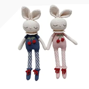 Patti Oslo Organic Crochet Doll, Britney Bunny Cherry Blossom