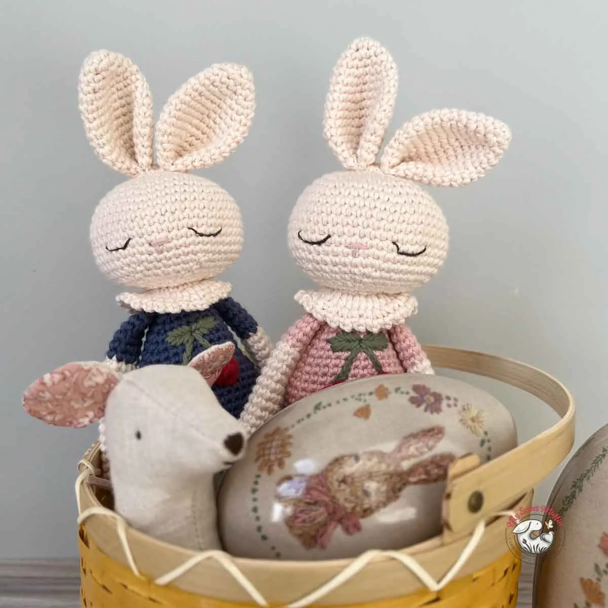 Patti Oslo Organic Crochet Doll, Britney Bunny Cherry Blossom