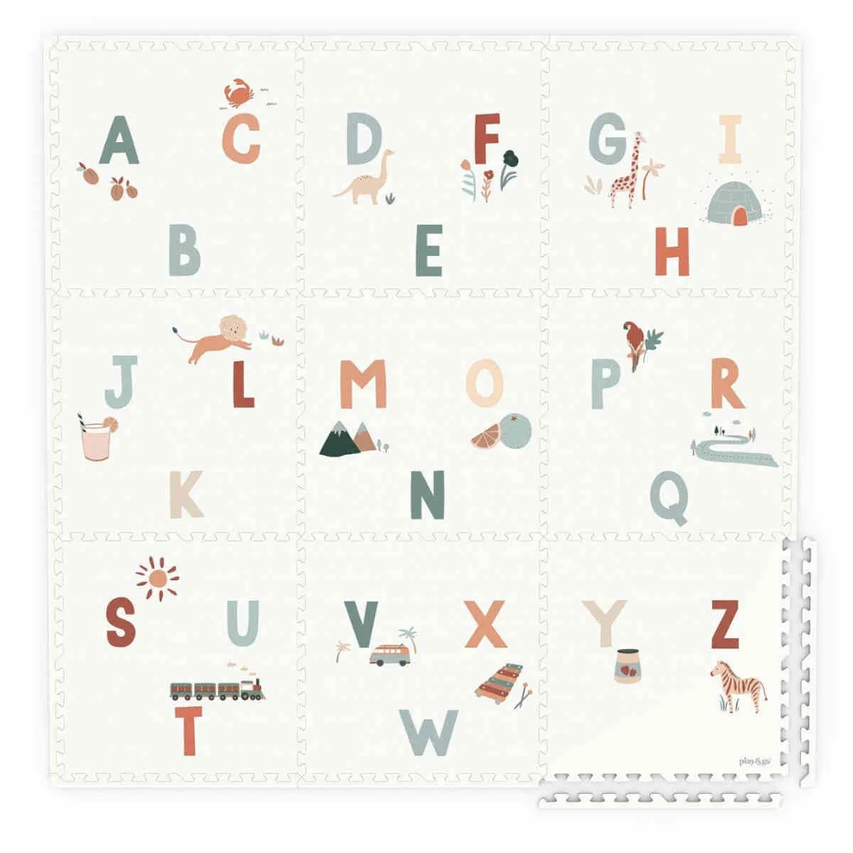 Play&Go 2 in 1 EEVAA Reversible Form Puzzle Playmat and Storage Box, Alphabet